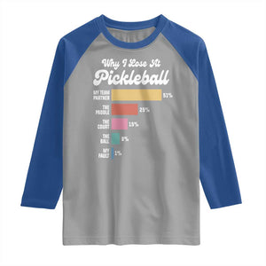 Funny Why I Lose At Pickleball Raglan Shirt TS09 Sport Gray Royal Print Your Wear