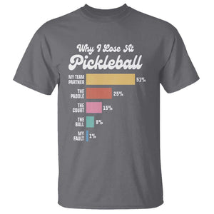 Funny Why I Lose At Pickleball T Shirt TS09 Charcoal Print Your Wear