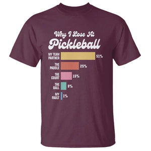 Funny Why I Lose At Pickleball T Shirt TS09 Maroon Print Your Wear
