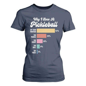 Funny Why I Lose At Pickleball T Shirt For Women TS09 Navy Print Your Wear