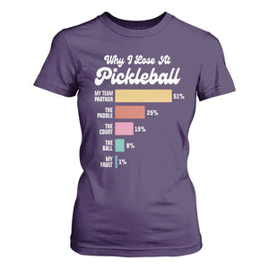Funny Why I Lose At Pickleball T Shirt For Women TS09 Purple Print Your Wear