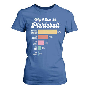 Funny Why I Lose At Pickleball T Shirt For Women TS09 Royal Blue Print Your Wear