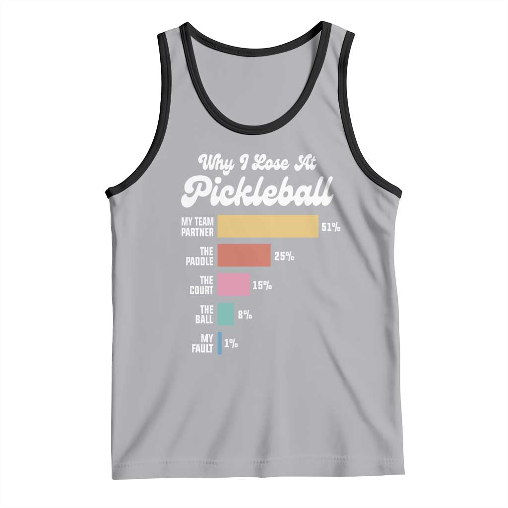 Funny Why I Lose At Pickleball Tank Top TS09 Athletic Heather Black Print Your Wear