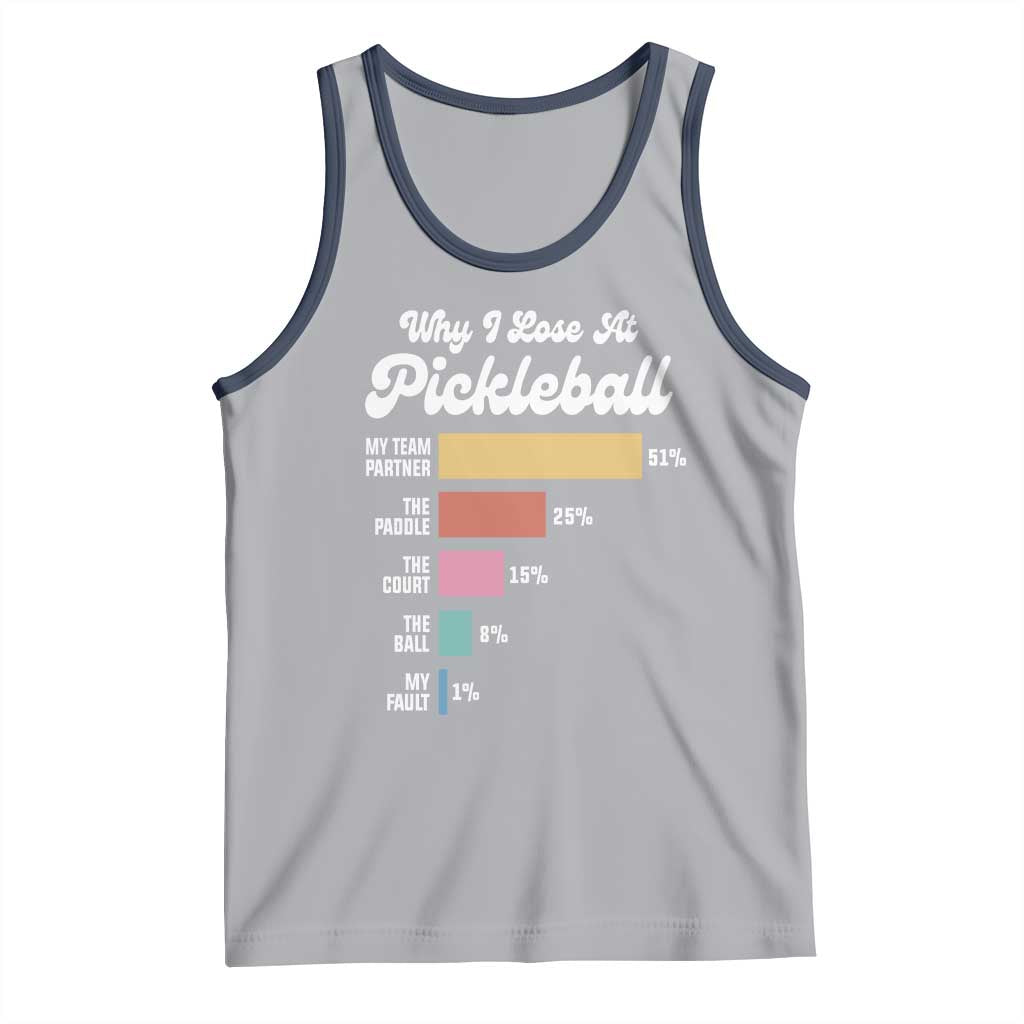 Funny Why I Lose At Pickleball Tank Top TS09 Athletic Heather Navy Print Your Wear