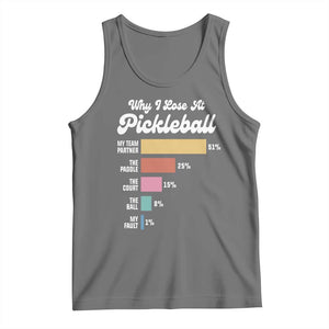 Funny Why I Lose At Pickleball Tank Top TS09 Black Heather Print Your Wear