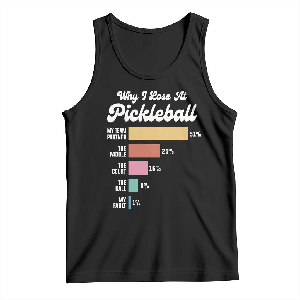 Funny Why I Lose At Pickleball Tank Top TS09 Black Print Your Wear