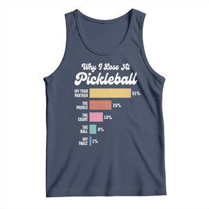 Funny Why I Lose At Pickleball Tank Top TS09 Navy Print Your Wear