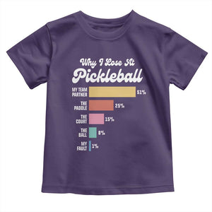 Funny Why I Lose At Pickleball Toddler T Shirt TS09 Purple Print Your Wear