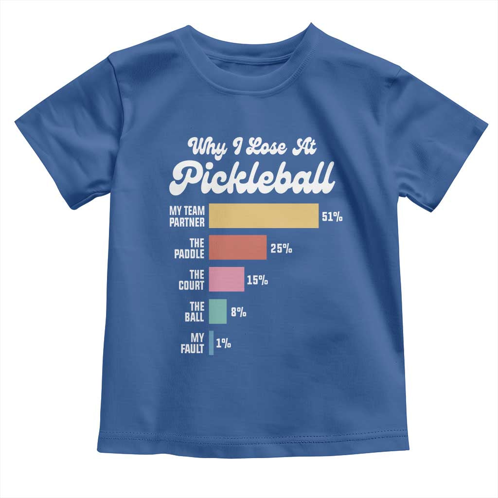 Funny Why I Lose At Pickleball Toddler T Shirt TS09 Royal Blue Print Your Wear
