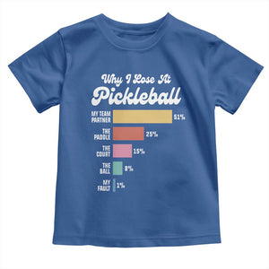 Funny Why I Lose At Pickleball Toddler T Shirt TS09 Royal Blue Print Your Wear