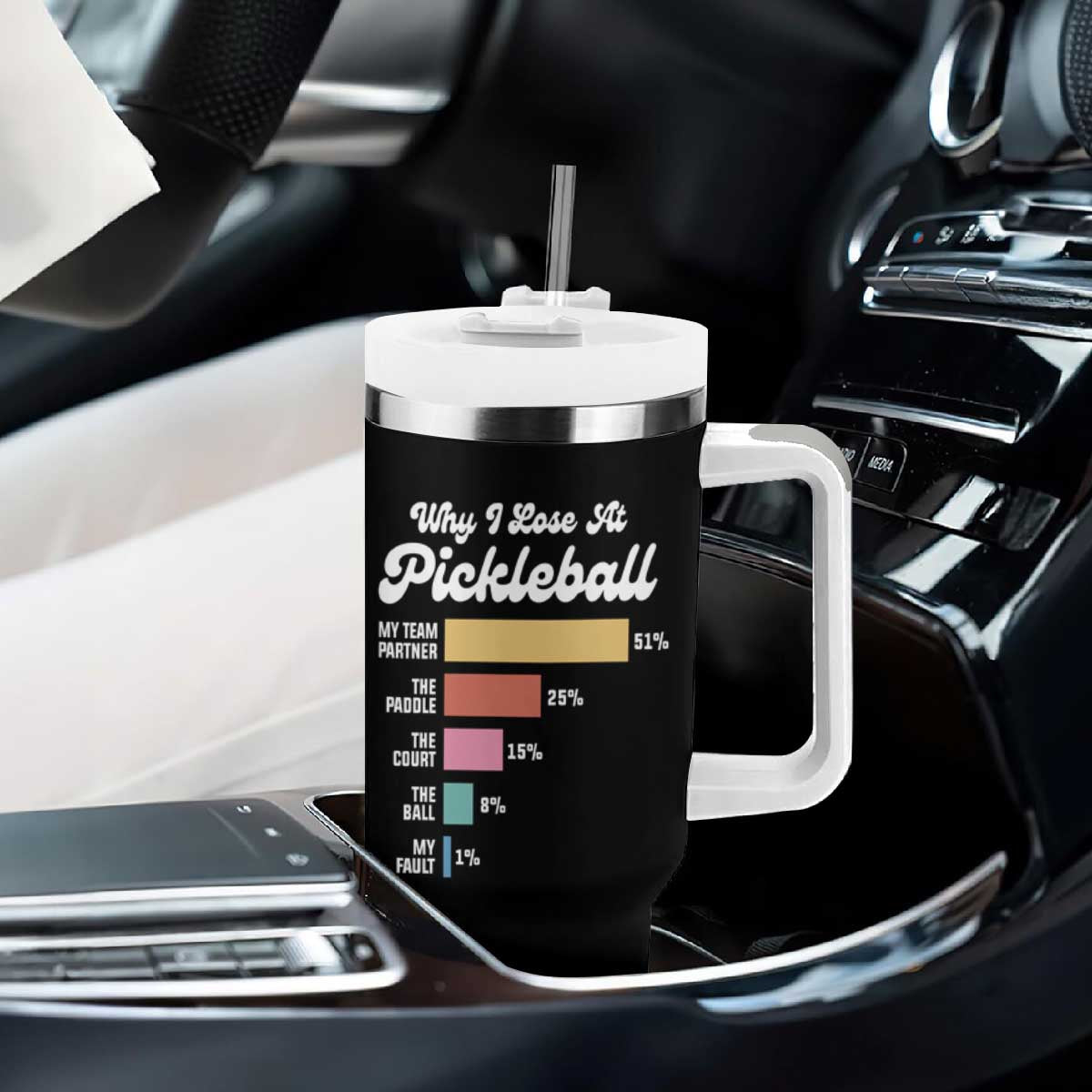 Funny Why I Lose At Pickleball Tumbler With Handle TS09 Print Your Wear