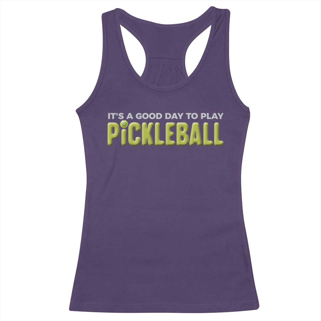 It's A Good Day To Play Pickleball Racerback Tank Top TS09 Purple Print Your Wear