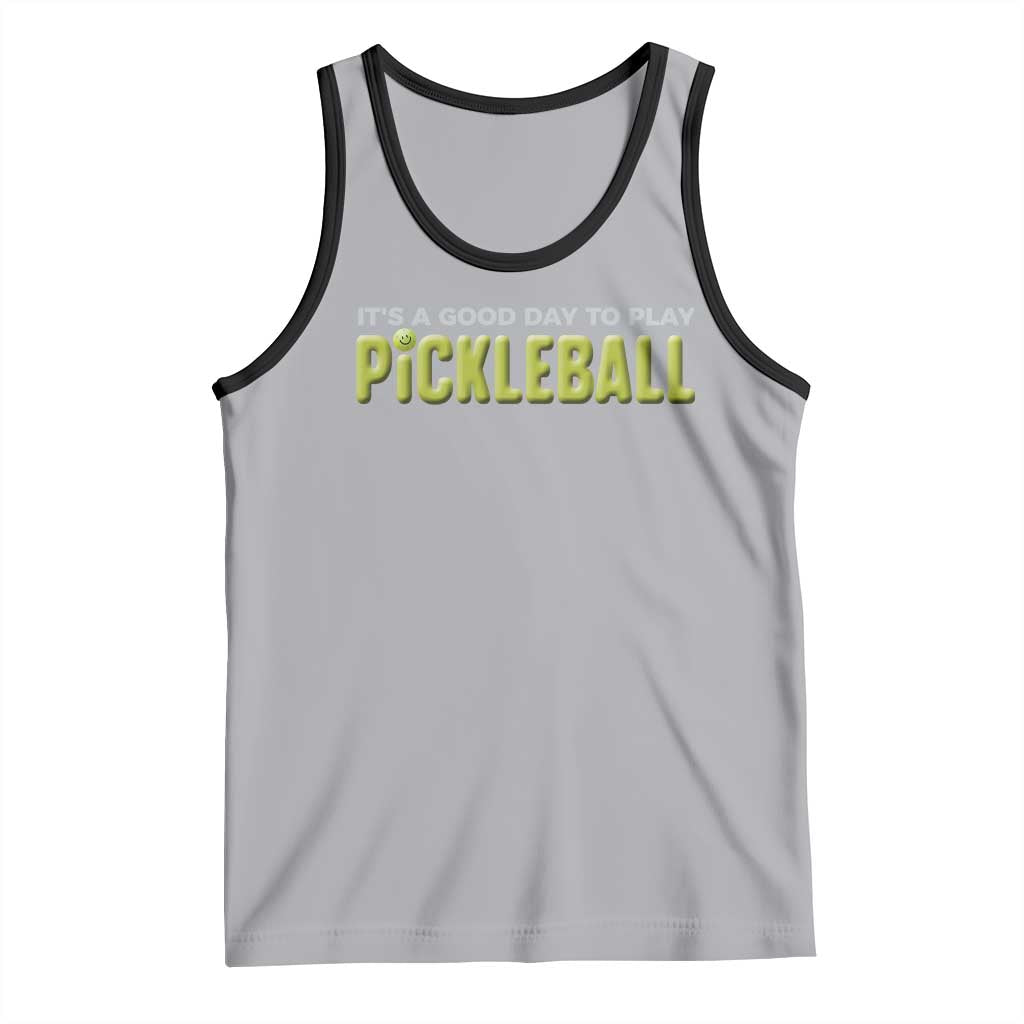 It's A Good Day To Play Pickleball Tank Top TS09 Athletic Heather Black Print Your Wear