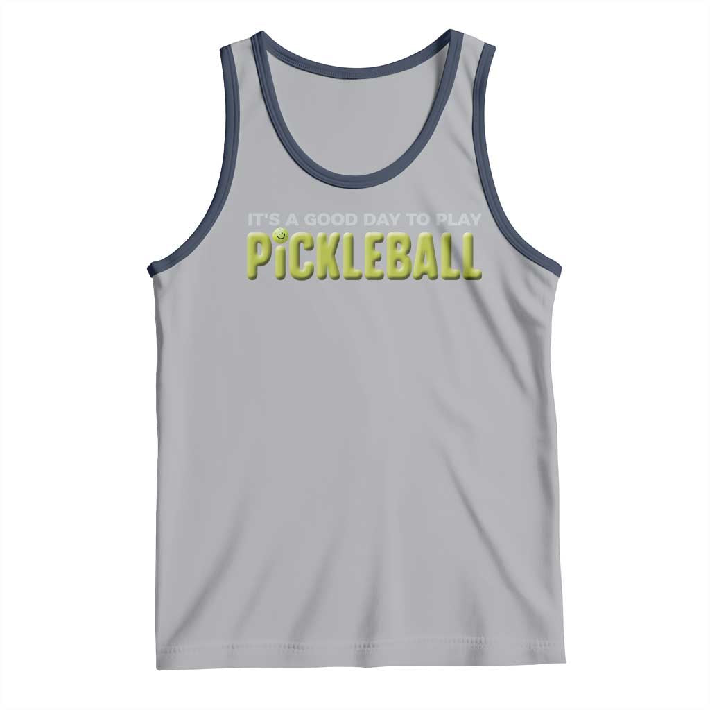 It's A Good Day To Play Pickleball Tank Top TS09 Athletic Heather Navy Print Your Wear