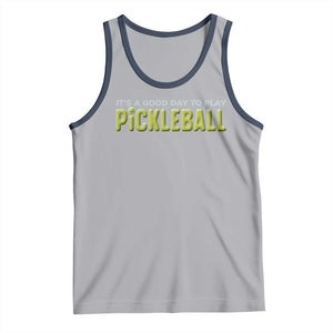 It's A Good Day To Play Pickleball Tank Top TS09 Athletic Heather Navy Print Your Wear