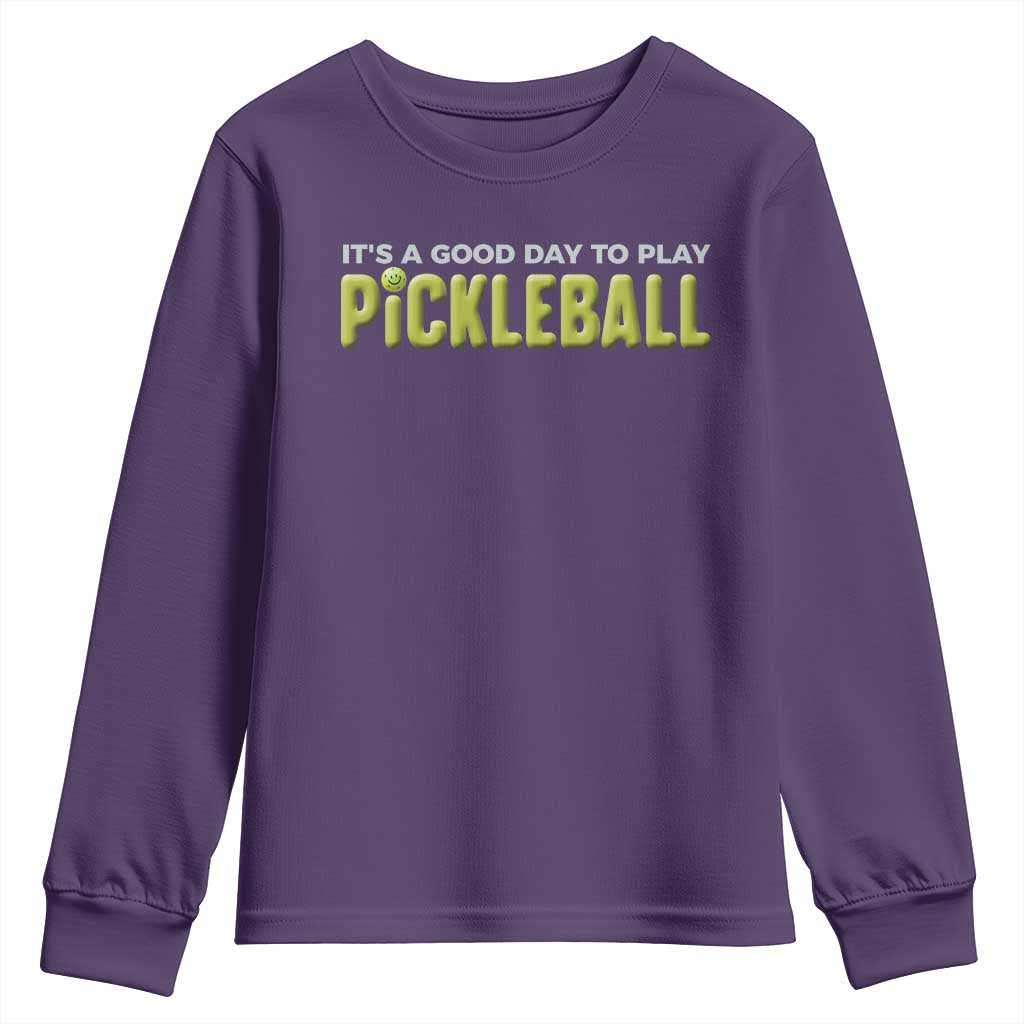It's A Good Day To Play Pickleball Youth Sweatshirt TS09 Purple Print Your Wear