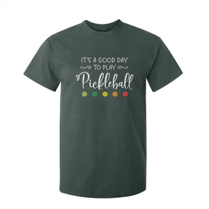 Funny It's A Good Day To Play Pickleball T Shirt For Kid TS09 Dark Forest Green Print Your Wear