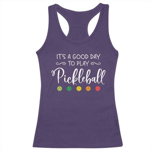 Funny It's A Good Day To Play Pickleball Racerback Tank Top TS09 Purple Print Your Wear