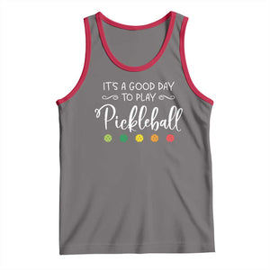 Funny It's A Good Day To Play Pickleball Tank Top TS09 Deep Heather Red Print Your Wear