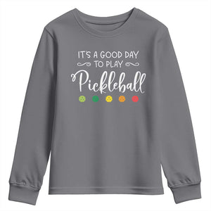 Funny It's A Good Day To Play Pickleball Youth Sweatshirt TS09 Charcoal Print Your Wear
