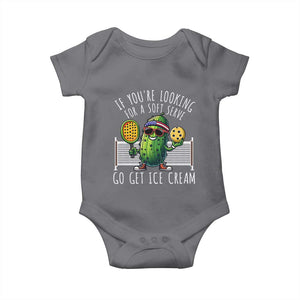 Funny Pickleball Baby Onesie If You Wanted A Soft Serve Go Get Ice Cream TS09 Charcoal Print Your Wear