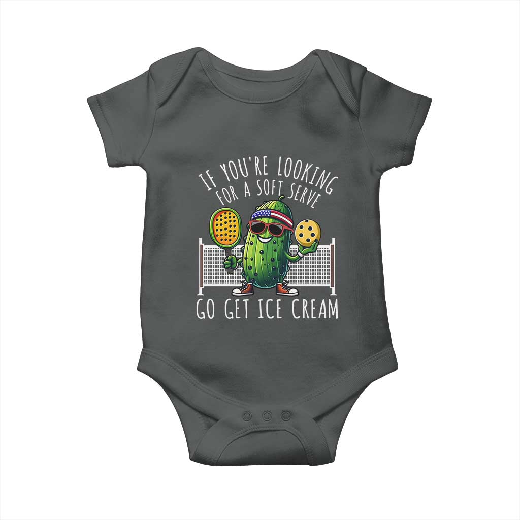 Funny Pickleball Baby Onesie If You Wanted A Soft Serve Go Get Ice Cream TS09 Dark Heather Print Your Wear