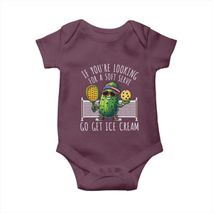 Funny Pickleball Baby Onesie If You Wanted A Soft Serve Go Get Ice Cream TS09 Maroon Print Your Wear
