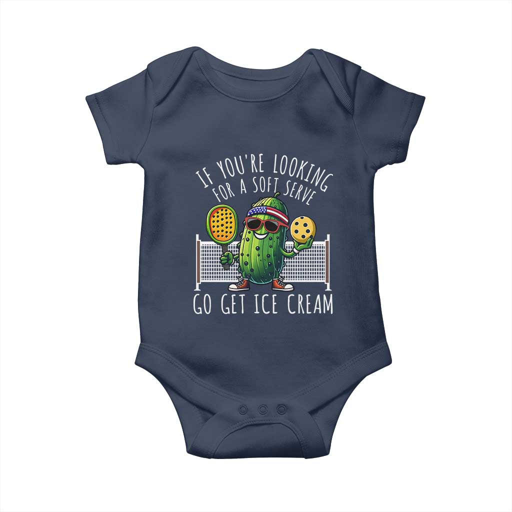 Funny Pickleball Baby Onesie If You Wanted A Soft Serve Go Get Ice Cream TS09 Navy Print Your Wear