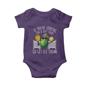 Funny Pickleball Baby Onesie If You Wanted A Soft Serve Go Get Ice Cream TS09 Purple Print Your Wear