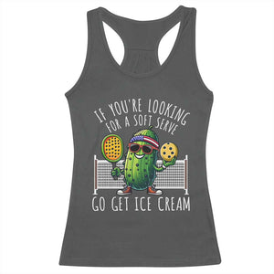 Funny Pickleball Racerback Tank Top If You Wanted A Soft Serve Go Get Ice Cream TS09 Dark Heather Print Your Wear