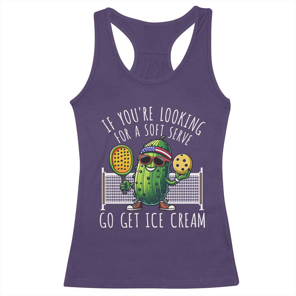 Funny Pickleball Racerback Tank Top If You Wanted A Soft Serve Go Get Ice Cream TS09 Purple Print Your Wear