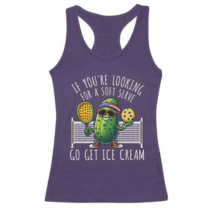 Funny Pickleball Racerback Tank Top If You Wanted A Soft Serve Go Get Ice Cream TS09 Purple Print Your Wear