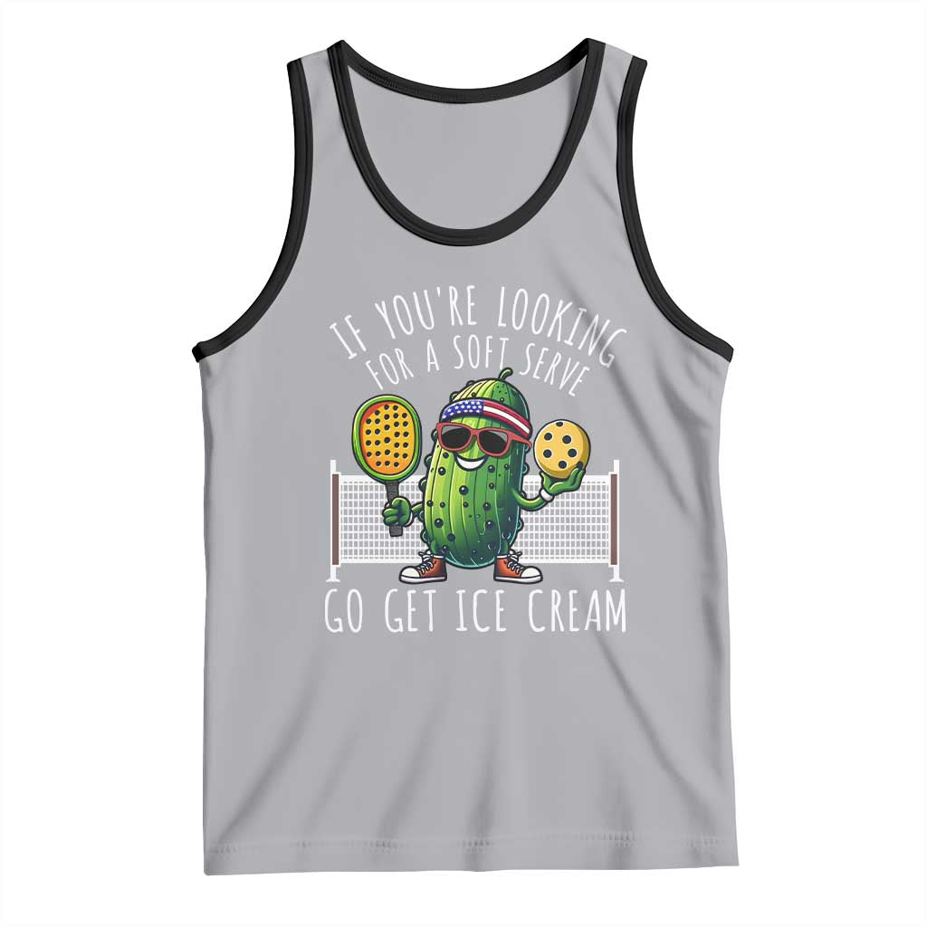 Funny Pickleball Tank Top If You Wanted A Soft Serve Go Get Ice Cream TS09 Athletic Heather Black Print Your Wear
