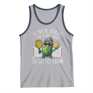 Funny Pickleball Tank Top If You Wanted A Soft Serve Go Get Ice Cream TS09 Athletic Heather Navy Print Your Wear