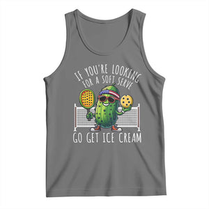 Funny Pickleball Tank Top If You Wanted A Soft Serve Go Get Ice Cream TS09 Black Heather Print Your Wear