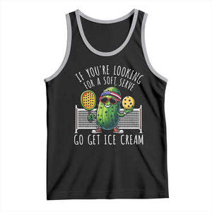 Funny Pickleball Tank Top If You Wanted A Soft Serve Go Get Ice Cream TS09 Black Athletic Heather Print Your Wear