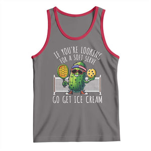 Funny Pickleball Tank Top If You Wanted A Soft Serve Go Get Ice Cream TS09 Deep Heather Red Print Your Wear