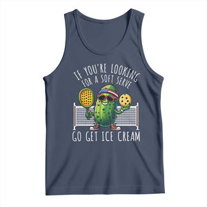 Funny Pickleball Tank Top If You Wanted A Soft Serve Go Get Ice Cream TS09 Navy Print Your Wear