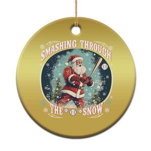 Xmas Sport Christmas Ornament Baseball Player Santa Smashing Through The Snow TS09 Print Your Wear