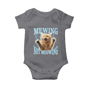 Funny Meme Cat Mewing Not Meowing Baby Onesie TS09 Charcoal Print Your Wear