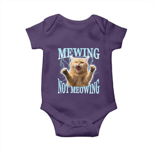 Funny Meme Cat Mewing Not Meowing Baby Onesie TS09 Purple Print Your Wear
