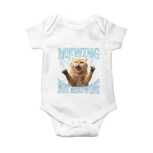 Funny Meme Cat Mewing Not Meowing Baby Onesie TS09 White Print Your Wear