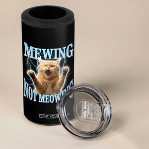 Funny Meme Cat Mewing Not Meowing 4 in 1 Can Cooler Tumbler TS09 Print Your Wear