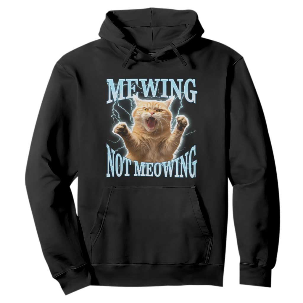 Funny Meme Cat Mewing Not Meowing Hoodie TS09 Black Print Your Wear