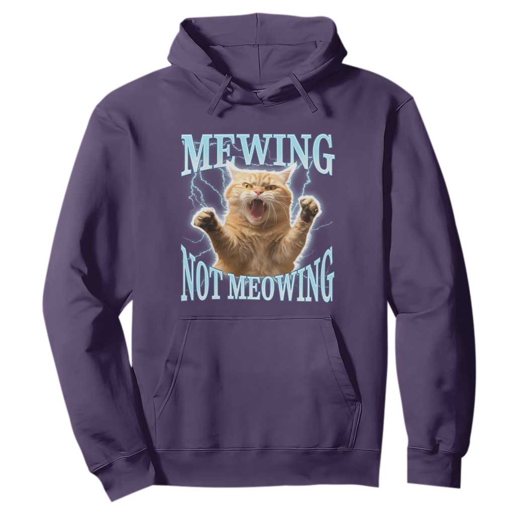 Funny Meme Cat Mewing Not Meowing Hoodie TS09 Purple Print Your Wear
