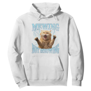 Funny Meme Cat Mewing Not Meowing Hoodie TS09 White Print Your Wear