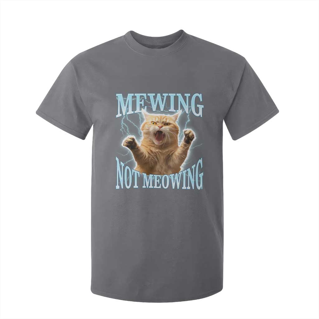 Funny Meme Cat Mewing Not Meowing T Shirt For Kid TS09 Charcoal Print Your Wear