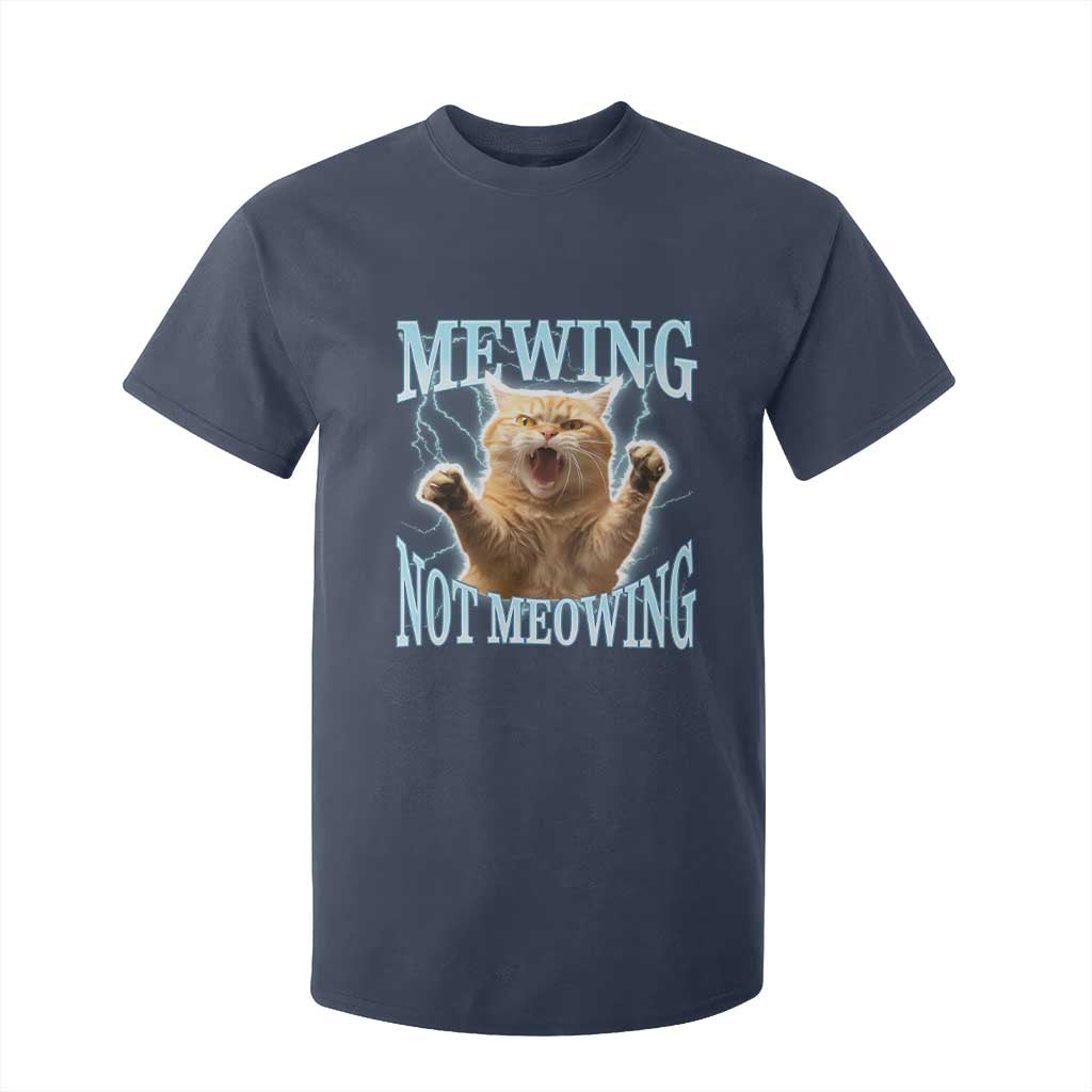 Funny Meme Cat Mewing Not Meowing T Shirt For Kid TS09 Navy Print Your Wear