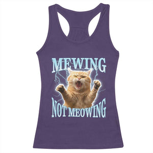 Funny Meme Cat Mewing Not Meowing Racerback Tank Top TS09 Purple Print Your Wear
