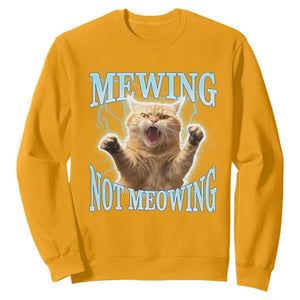 Funny Meme Cat Mewing Not Meowing Sweatshirt TS09 Gold Print Your Wear